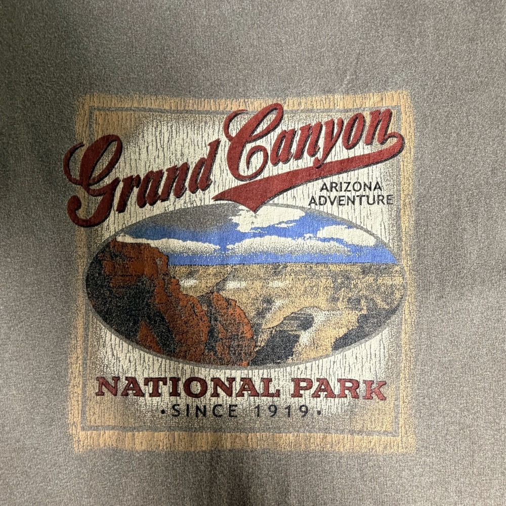 Fred Harvey T Shirt Mens Large Gray Cotton Grand Canyon National Park Graphic‎